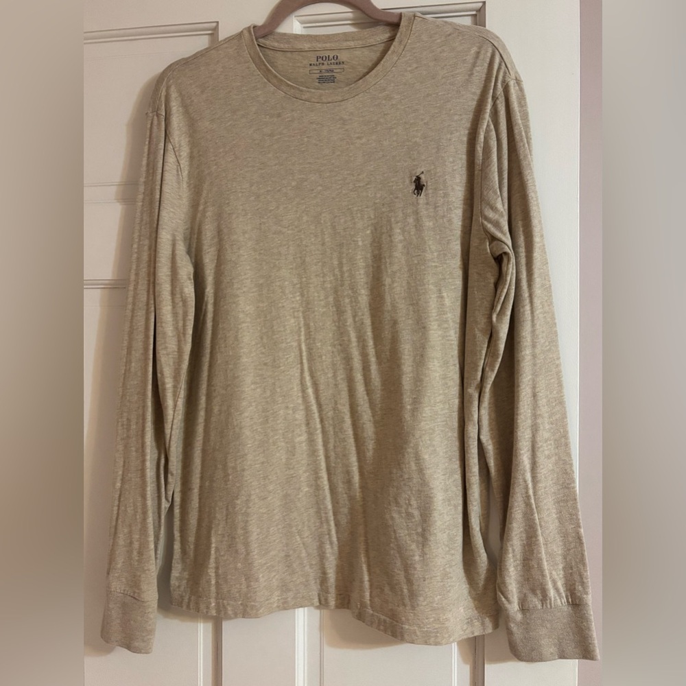 Polo by Ralph Lauren Long-Sleeve Crewneck Shirt Oatmeal Medium